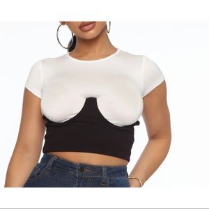 Fashion Nova Double Up Contrast Top
